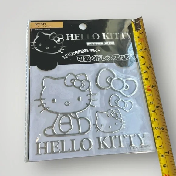 Sanrio Hello Kitty Kawaii Decal Cute Car Sticker Silver Gray KT547 Japan New - Picture 3 of 11
